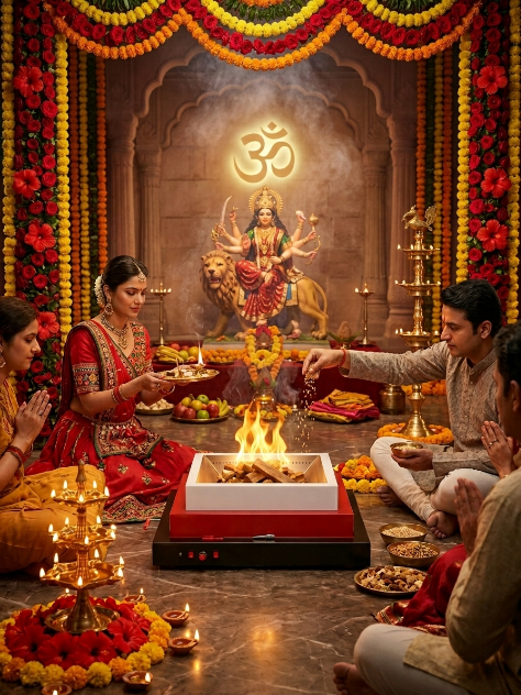 hawankund with mantra offering